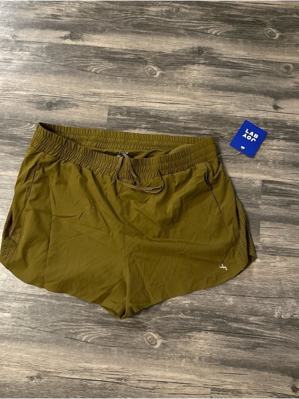 JoyLab Mustard Green High-Rise Athletic Shorts - Picture 4 of 7